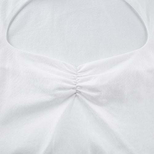 Load image into Gallery viewer, Cut Out White Solid Cheongsam Collar Slim Short Sleeve Tees
