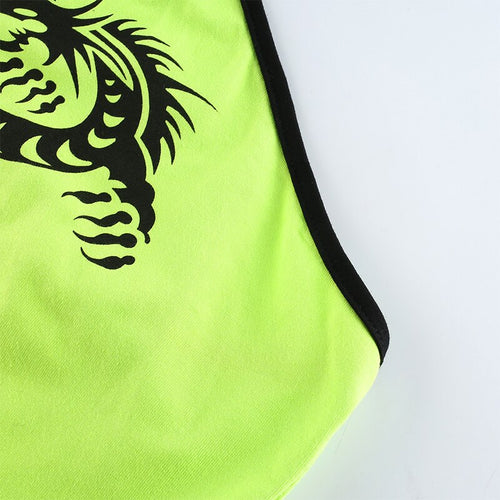 Load image into Gallery viewer, Chinese Style Dragon Print Cute Crop Top Sexy Slim Outfit Tank Top Sleeveless
