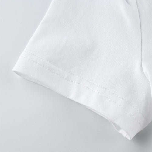 Cut Out White Solid Cheongsam Collar Slim Short Sleeve Tees – wanahavit