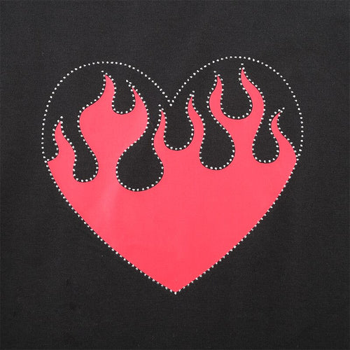 Load image into Gallery viewer, Punk Gothic Strapless Sexy Crop Top Female Party Clubwear Flaming Fire Print Summer Tank Tops Cross Lace Up Streetwear
