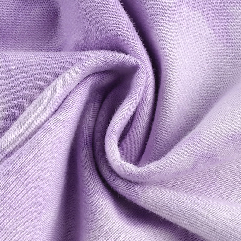 Cartoon Pattern Cute Purple Tie Dye Casual Short Sleeve Crop Top Tees