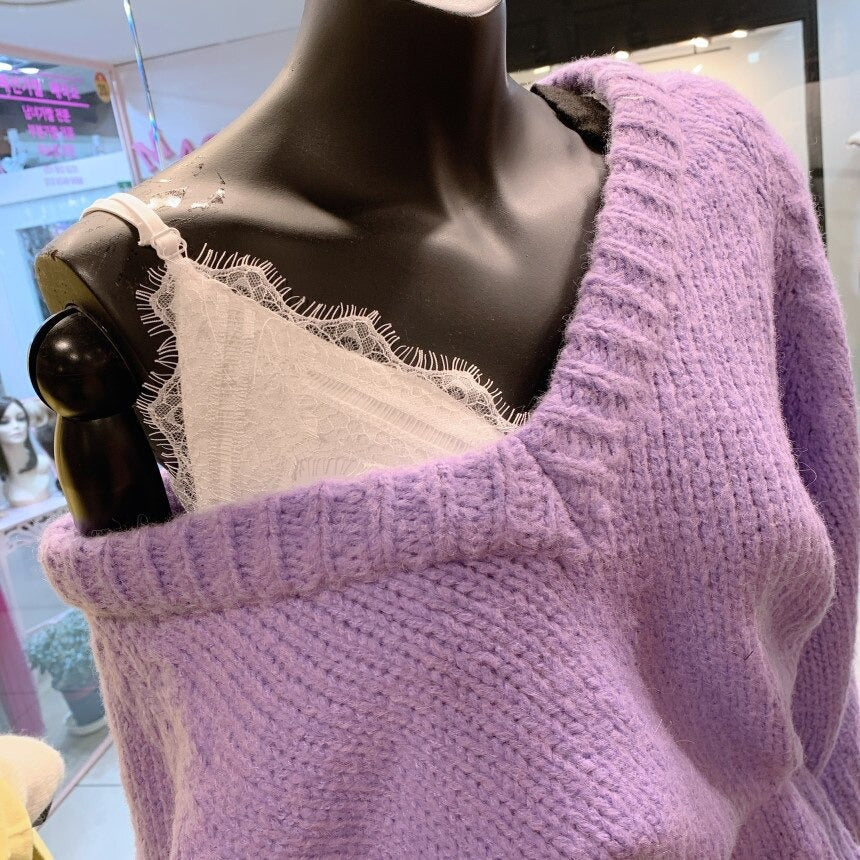 Autumn Sweater Winter Long loose Maxi Oversize Knitted Dress