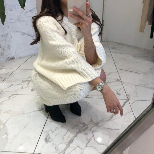 Load image into Gallery viewer, Autumn Sweater Winter Long loose Maxi Oversize Knitted Dress
