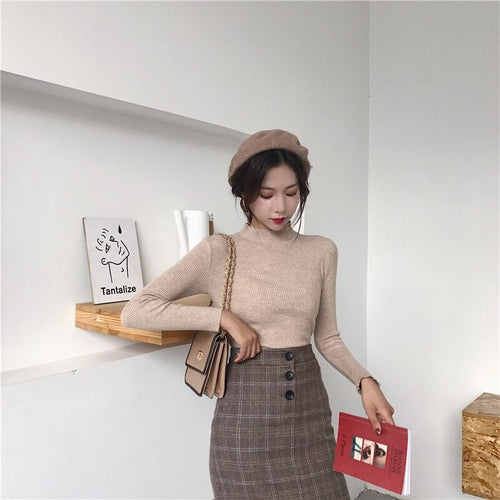 Load image into Gallery viewer, Knitted Turtleneck Sweater Casual Soft Jumper Long Sleeve
