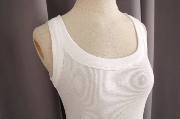 Cotton Sexy Solid Strappy Summer Beach Cropped Top Tank Sleeveless