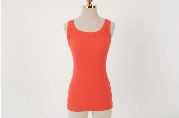Cotton Sexy Solid Strappy Summer Beach Cropped Top Tank Sleeveless