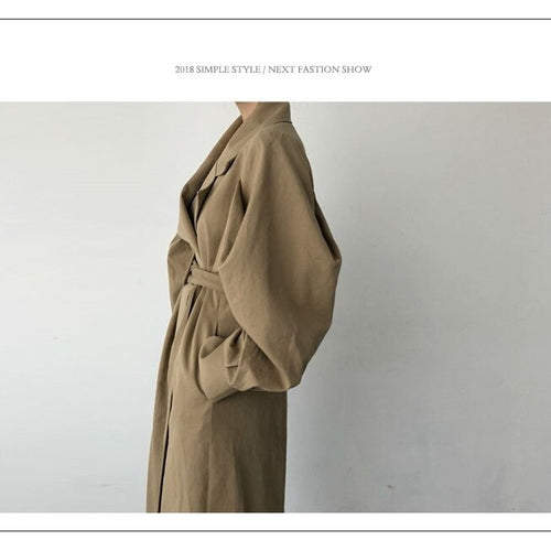 Load image into Gallery viewer, Fall /Autumn Casual Vintage Double Breasted Simple Classic Long Trench Coat
