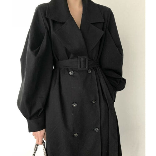 Load image into Gallery viewer, Fall /Autumn Casual Vintage Double Breasted Simple Classic Long Trench Coat
