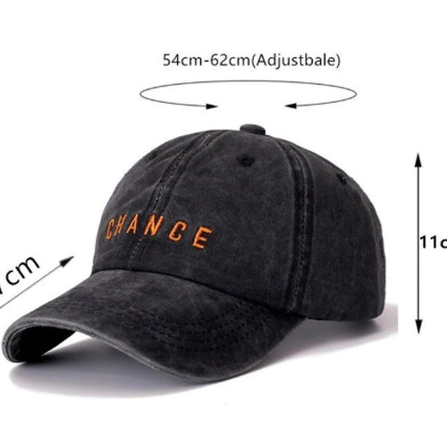 Load image into Gallery viewer, CHANCE Letter Embroidered Washed Cotton Baseball Adjustable Snapback Cap
