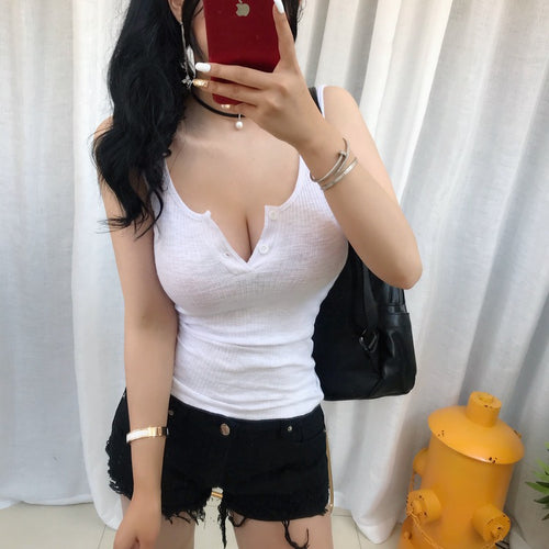 Load image into Gallery viewer, Halter Bandage Sexy Crop Solid Cotton Tank Vest Slim Skinny Solid Sleeveless
