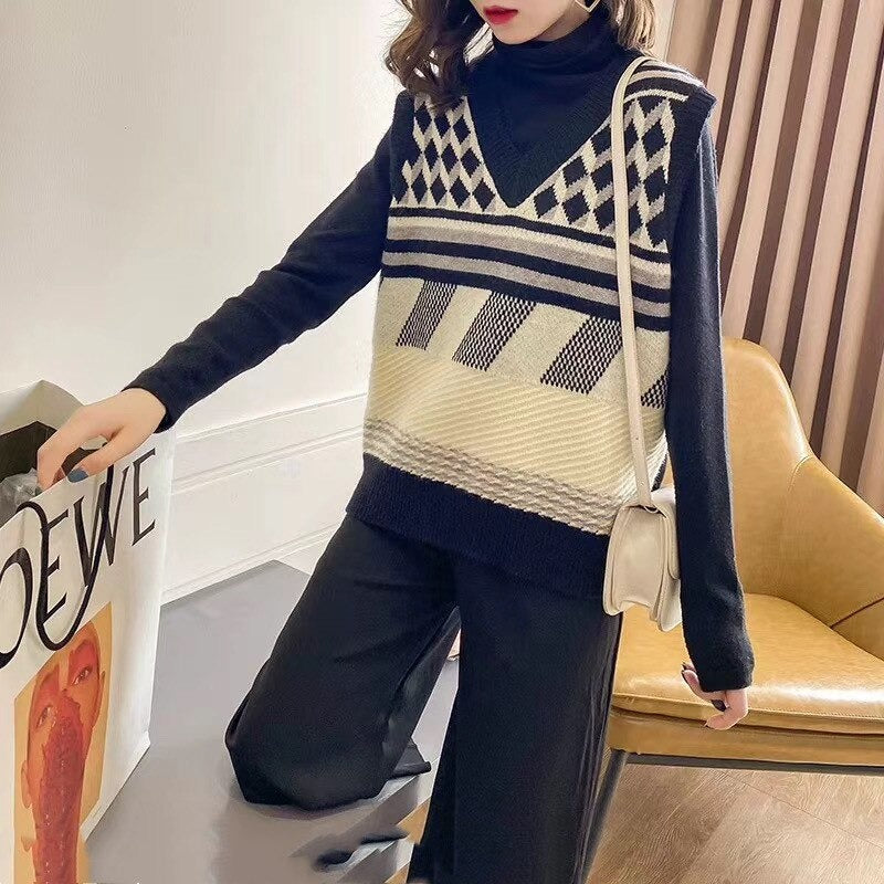 Loose Sleeveless Sweater Knitted Oversize Vest