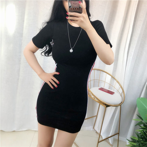Load image into Gallery viewer, South Korea Sexy Cotton Summer Short Sleeve Dress
