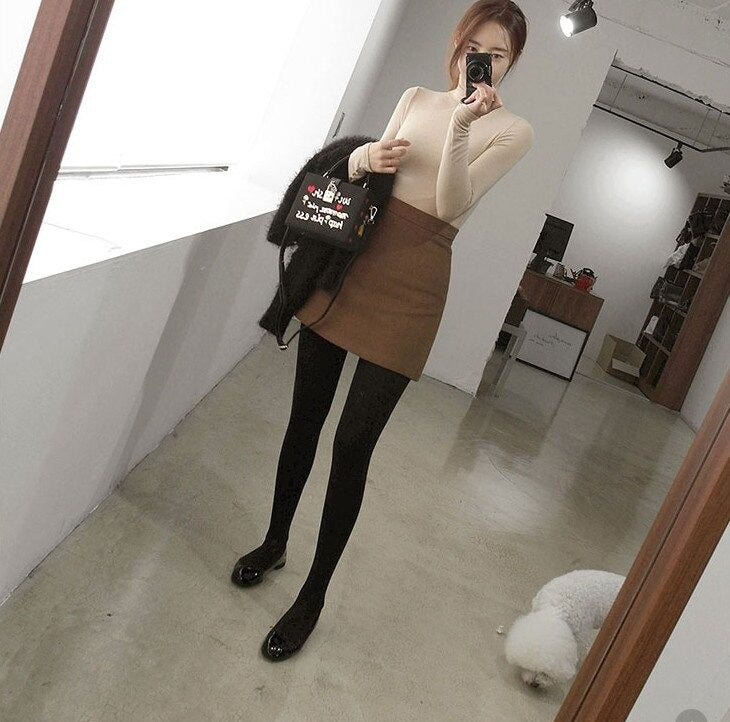 Spring Sexy Elastic Korean Style Skinny Slim Fit Long Sleeve Tops #2162