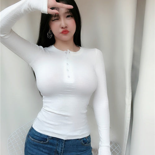 Load image into Gallery viewer, Spring Sexy Korean Style Slim Fit Skinny Long Sleeve
