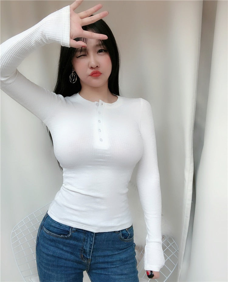 Spring Sexy Korean Style Slim Fit Skinny Long Sleeve