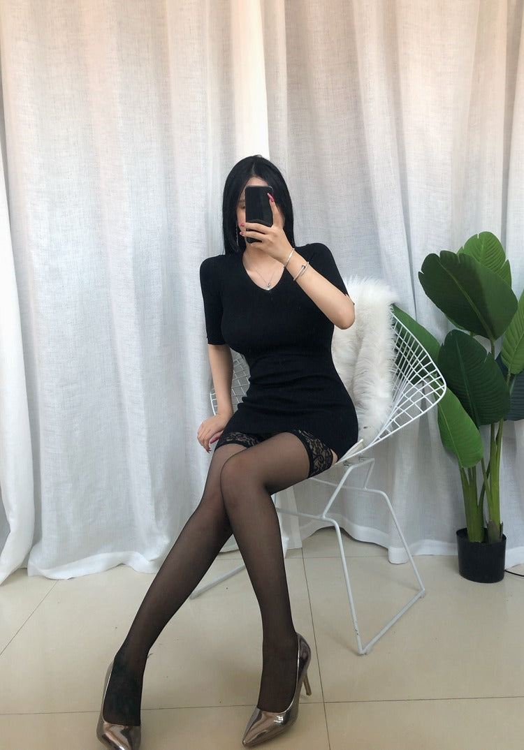Spring  Sexy Elastic Korean Style Skinny Long Sleeve Tops