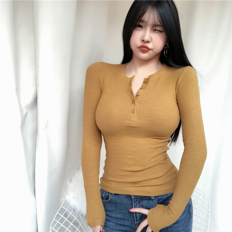 Spring Sexy Korean Style Slim Fit Skinny Long Sleeve