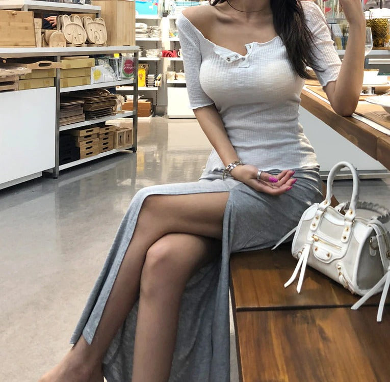 Summer Sexy Elastic Korean Style Skinny Short Sleeve Tees