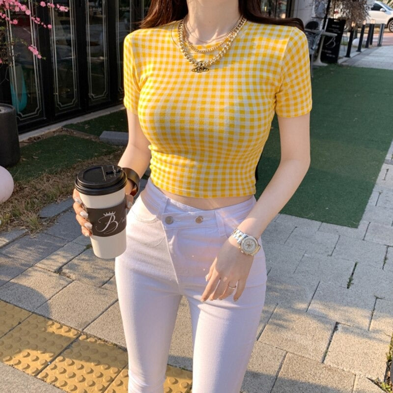 Summer Sexy Korean Style Skinny Short Sleeve Tees