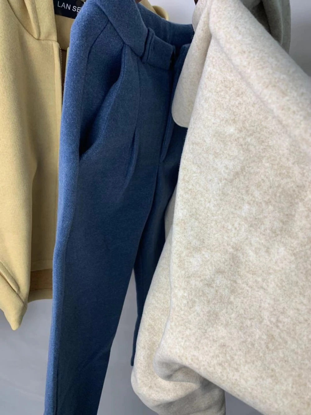 Two Piece Oversize Wide leg pants + Sweatshirt Autumn Fleece Harajuku Pullover Hooded Long Sleeve
