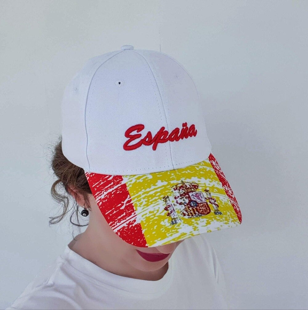 España Spanish Letter Embroidery Baseball Adjustable Snapback Cap