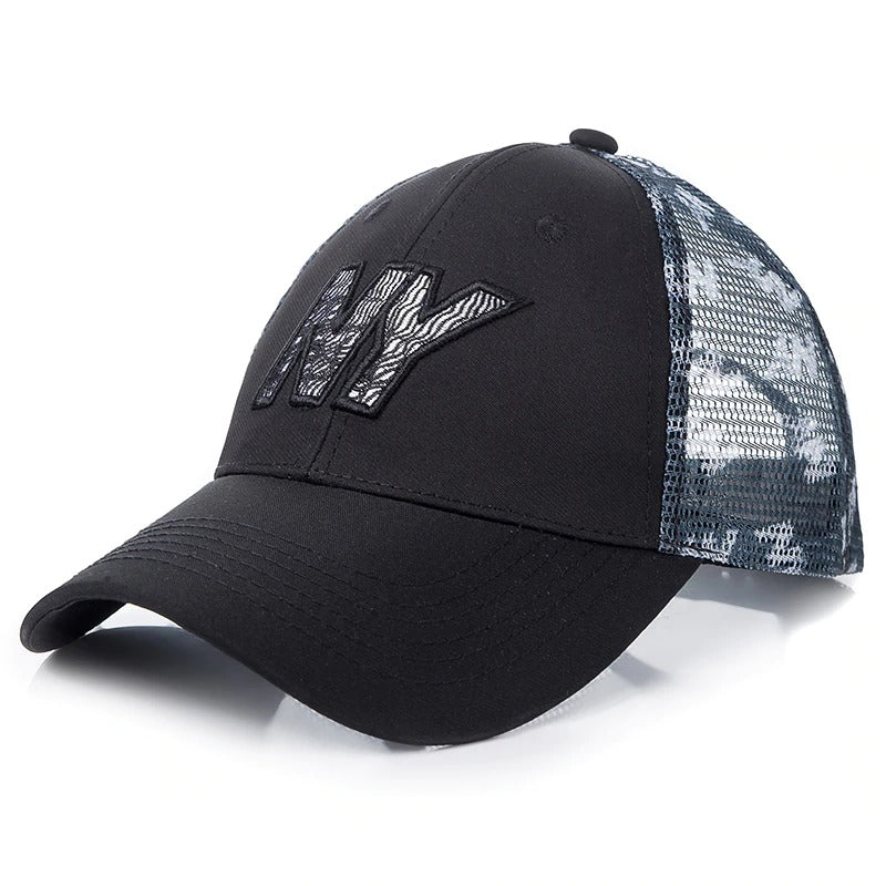 NY Letter Embroidery Mesh Baseball Adjustable Snapback Cap