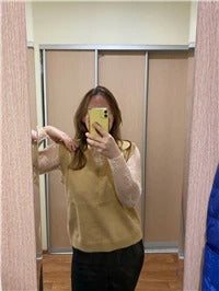 V neck Girls Pullover Autumn Winter Pink Knitted Sweaters Sleeveless Vest