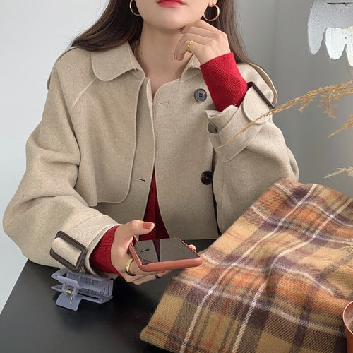 Load image into Gallery viewer, Oversize Fashion Cashmere Wool Long Thick Warm Woolen Trench Overcoat
