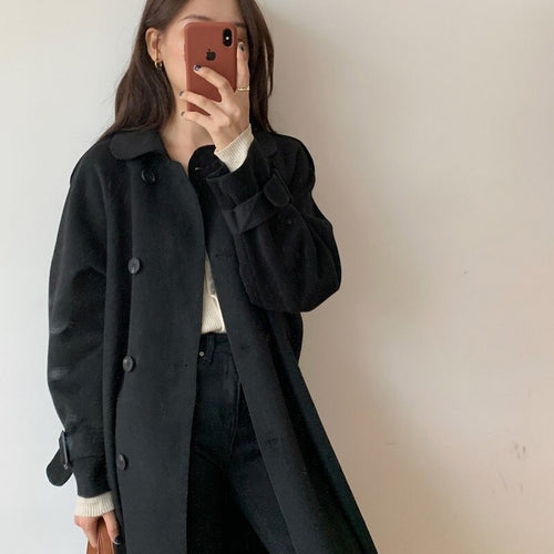 Load image into Gallery viewer, Oversize Fashion Cashmere Wool Long Thick Warm Woolen Trench Overcoat
