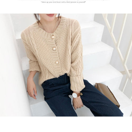 Load image into Gallery viewer, Vintage Long Sleeve Autumn Elegant Knitted Warm Oversize Winter Cardigan

