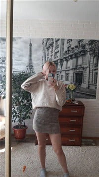 Pullover Knitted Vintage Long Sleeve Autumn Elegant Winter Warm Sweater + Skirt