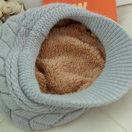Load image into Gallery viewer, Beanies Fleece Inside Knitted Hats Rabbit Fur Outdoor Knitted Woolen Warm Winter Cap
