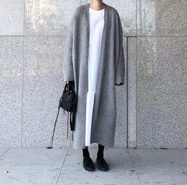 Winter Sweater Elegant Knitted Warm Plus size Long Sleeve Cardigan