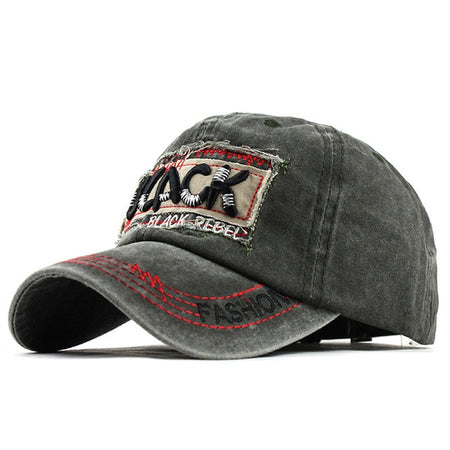 Black Rebel Retro Embroidered Baseball Cap-unisex-wanahavit-F369 Black-wanahavit