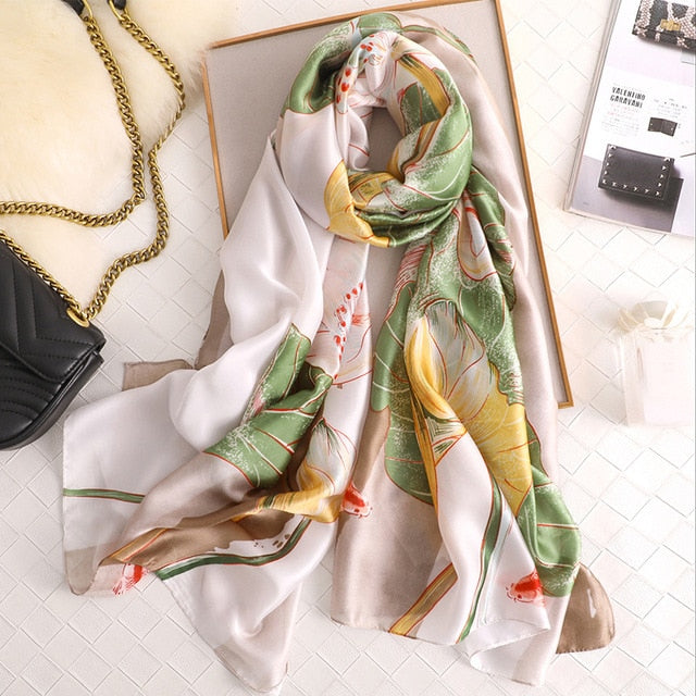 Fashion Silk Scarf Printed Bandana Shawl #C023-women-wanahavit-fs436-2-wanahavit