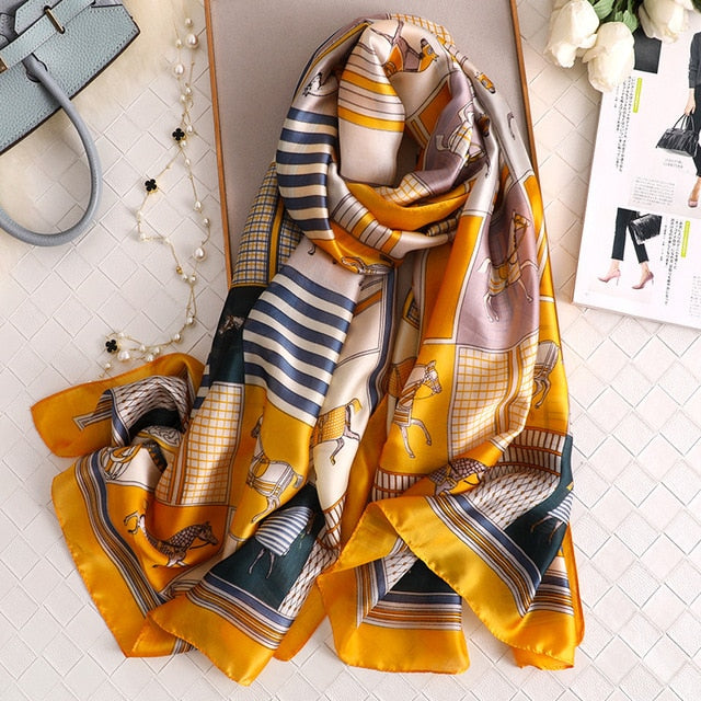 Fashion Silk Scarf Printed Bandana Shawl #C023-women-wanahavit-fs427-4-wanahavit