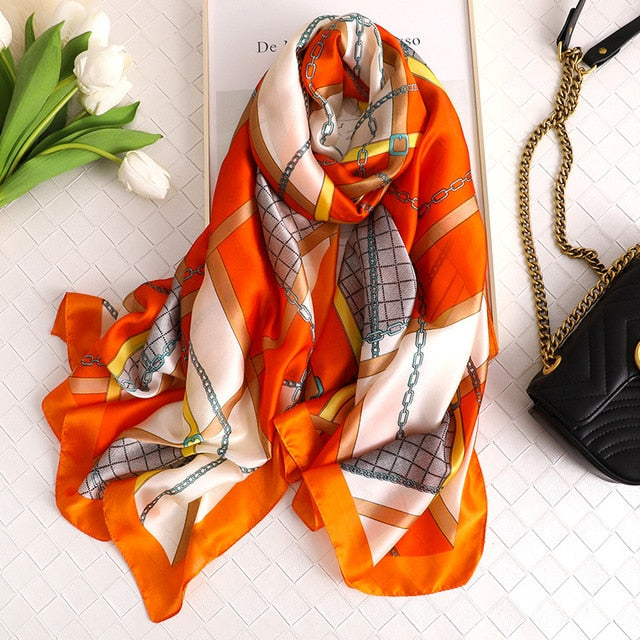Fashion Silk Scarf Printed Bandana Shawl #C023-women-wanahavit-fs430-3-wanahavit