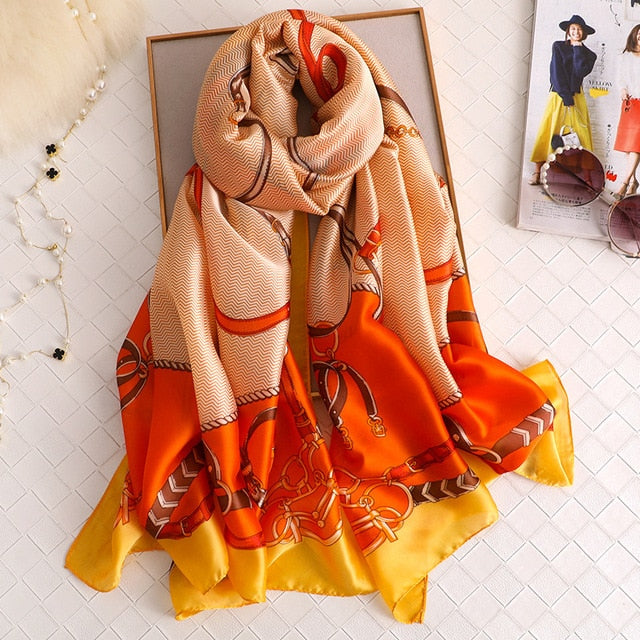 Fashion Silk Scarf Printed Bandana Shawl #C023-women-wanahavit-fs431-2-wanahavit