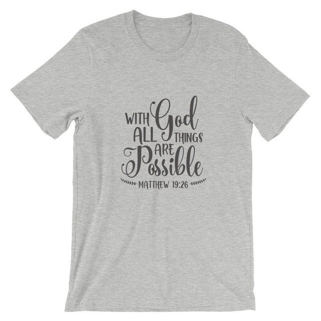 With God All Things Are Possible Christian Statement Shirt-unisex-wanahavit-gray tee black text-L-wanahavit