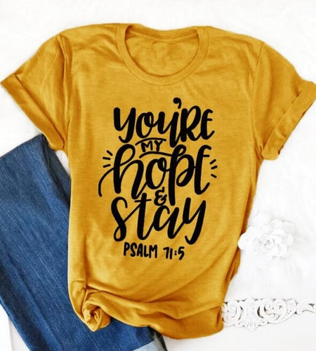 You're My Hope And Stay Christian Statement Shirt-unisex-wanahavit-gold tee black text-L-wanahavit