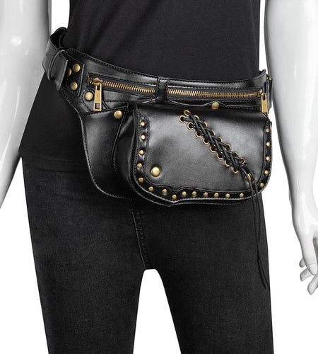 Punk Rock Steampunk Waist Biker Shoulder Crossbody Bag-women-wanahavit-wanahavit