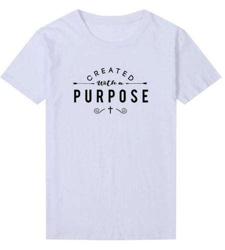 Created With A Purpose Cross Christian Statement Shirt-unisex-wanahavit-white tee black text-S-wanahavit