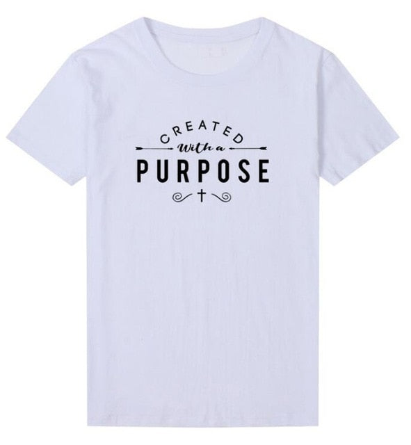 Created With A Purpose Cross Christian Statement Shirt-unisex-wanahavit-white tee black text-S-wanahavit