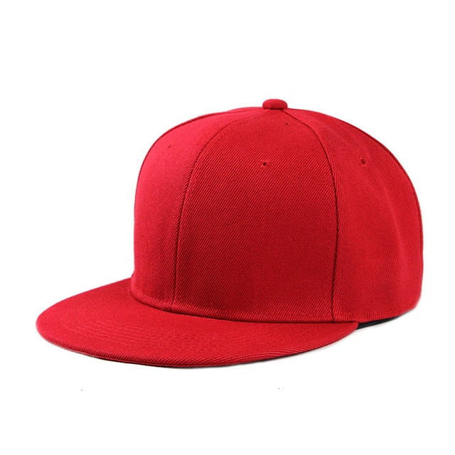 Solid Color Hip Hop Snapback Baseball Cap-unisex-wanahavit-F368 Red-wanahavit