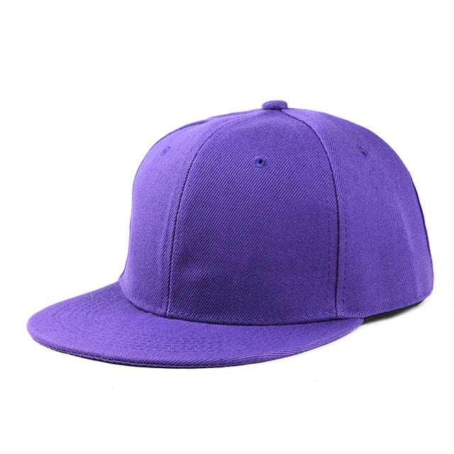 Solid Color Hip Hop Snapback Baseball Cap-unisex-wanahavit-F368 Purple-wanahavit