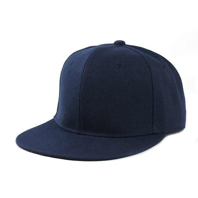 Solid Color Hip Hop Snapback Baseball Cap-unisex-wanahavit-F368 Navy-wanahavit