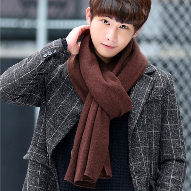 Fashion Winter Knit Solid Color Long Scarf #7387-unisex-wanahavit-coffee-wanahavit