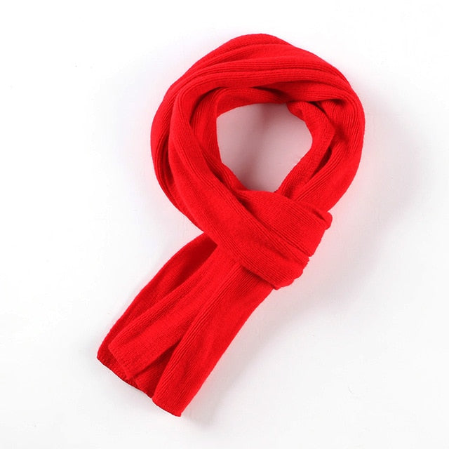 Fashion Winter Knit Solid Color Long Scarf #7387-unisex-wanahavit-red-wanahavit