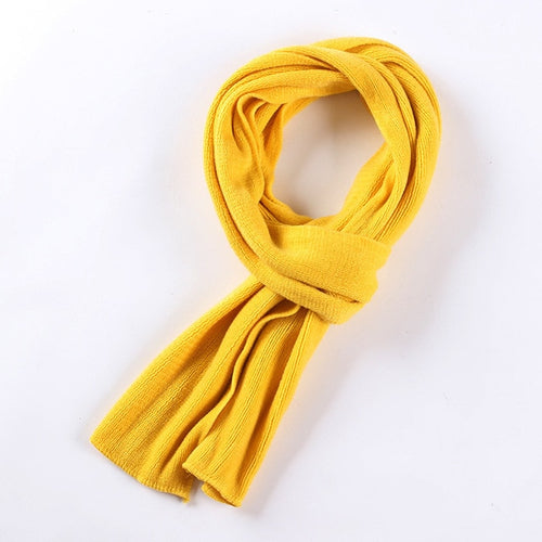 Load image into Gallery viewer, Fashion Winter Knit Solid Color Long Scarf #7387-unisex-wanahavit-yellow-wanahavit
