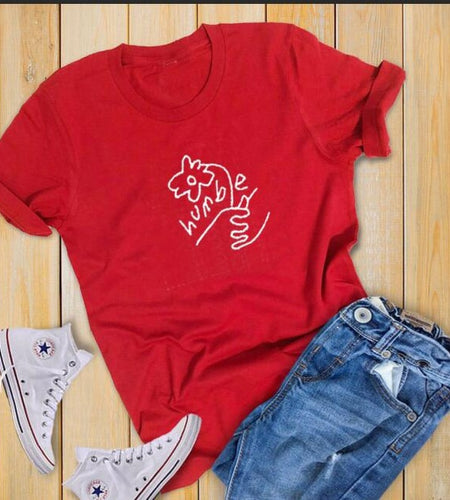 Humble Flower Christian Statement Shirt-unisex-wanahavit-red tee white text-L-wanahavit